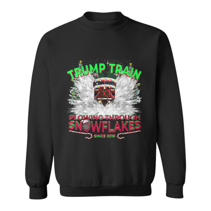Plow Snowflakes This Christmas And Don A Maga Trump Train 2024 Gift Sweatshirt