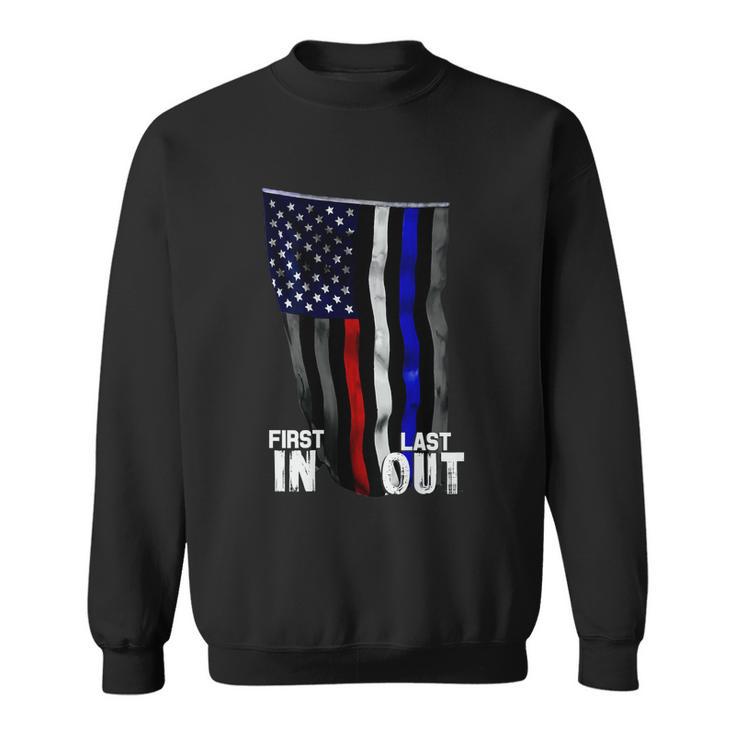 Police Fire Ems First Responder American Flag Sweatshirt