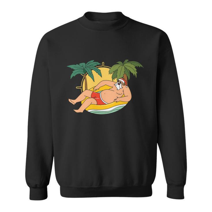 Pool Party Santa Christmas In Christmas In July V2 Sweatshirt