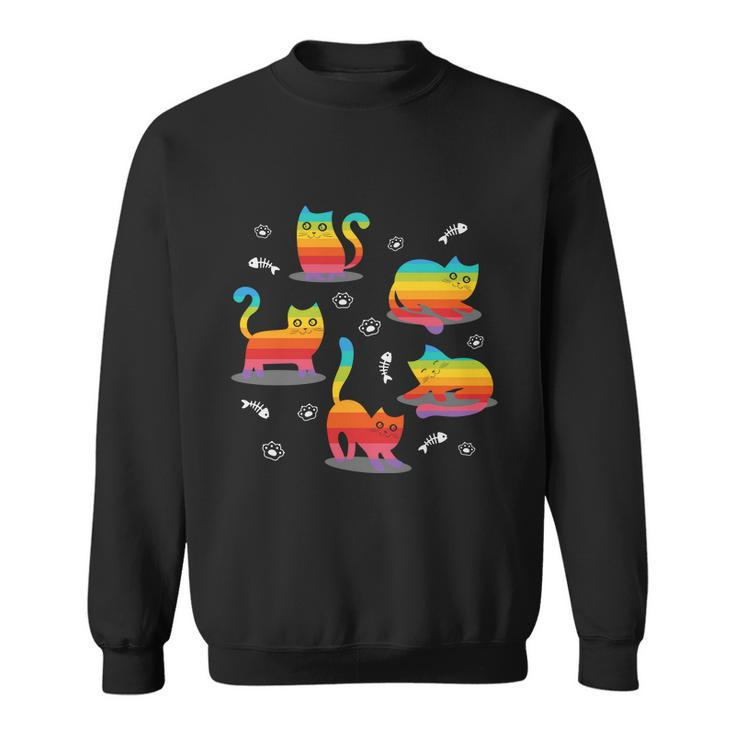 Pride Month Lgbtq Cat Kawaii Gay Pride Sweatshirt