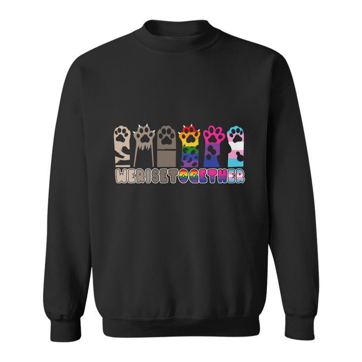 Pride Month We Rise Together Gay Pride Cat Sweatshirt