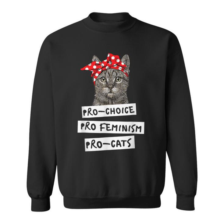 Pro Choice Pro Feminism Pro Cats T  Gift For Women Men  Sweatshirt