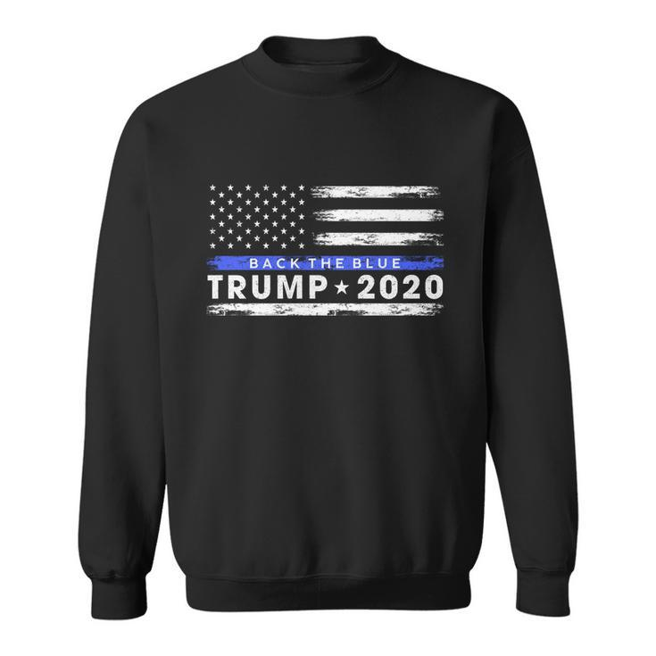 Pro Trump 2020 Back The Blue Thin Blue Line American Flag Gift Sweatshirt