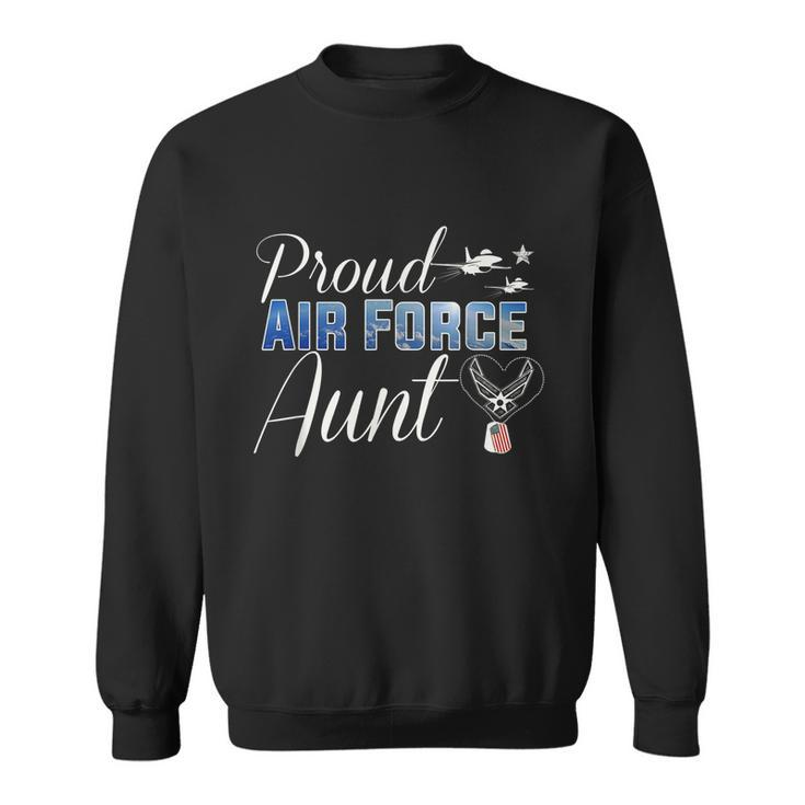 Proud Air Force Aunt Heart Us Air Force Military Sweatshirt