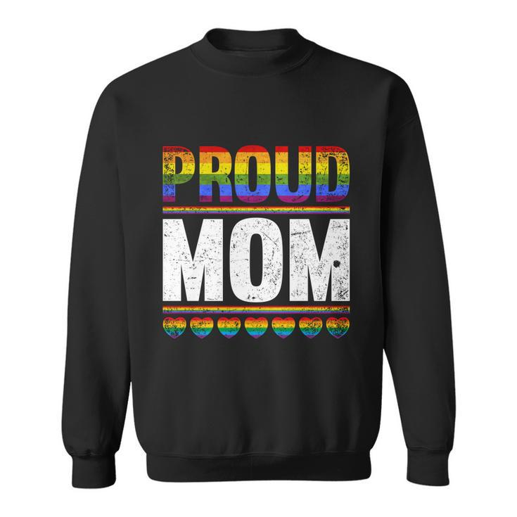 Proud Lesbian Mom Queer Mothers Day Gift Rainbow Flag Lgbt Gift Sweatshirt