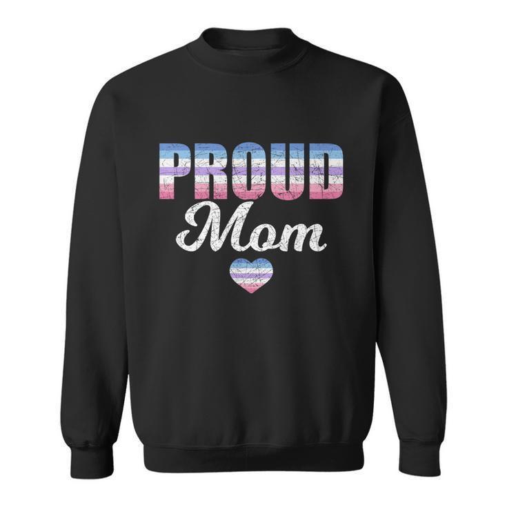 Proud Mom Bi Gender Flag Heart Mothers Day Lgbt Bigender Gift Sweatshirt