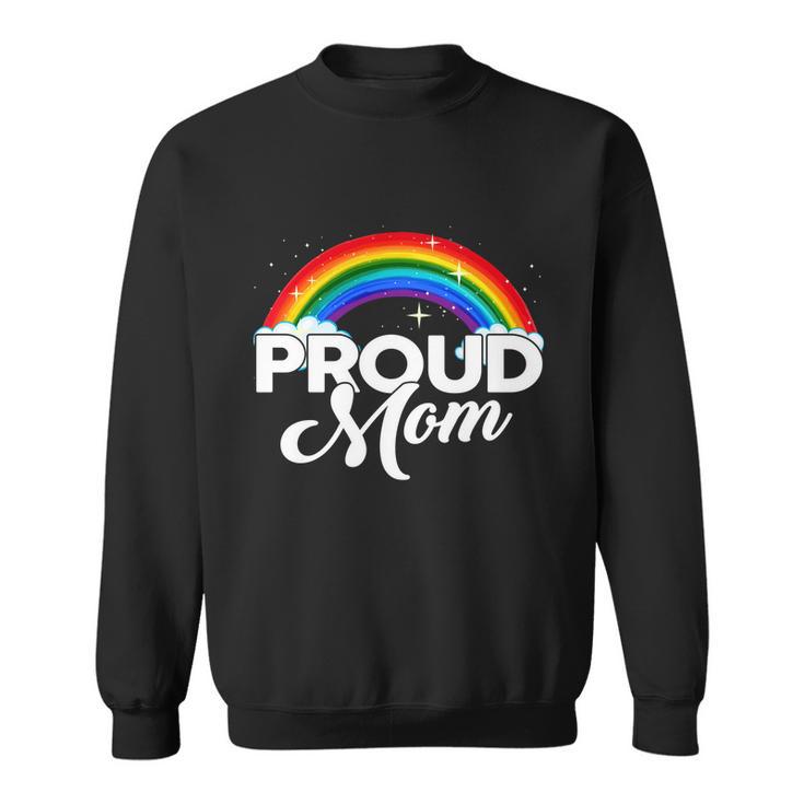 Proud Mom Lesbian Lgbt Gay Lgbtq Rainbow Flag Gift Sweatshirt