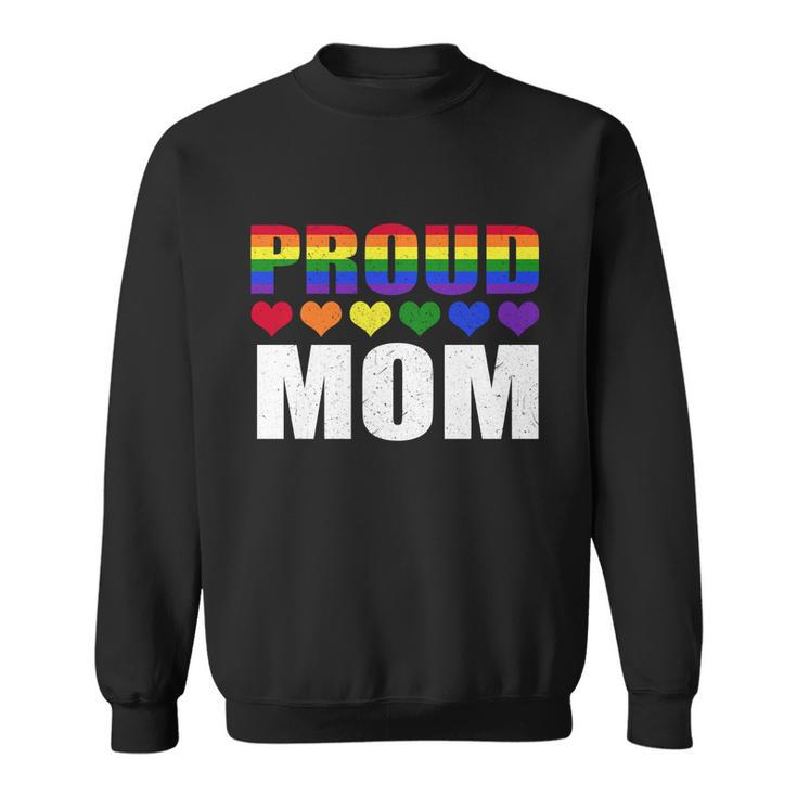 Proud Mom Lgbtmeaningful Giftq Gay Pride Ally Lgbt Parent Rainbow Heart Gift Sweatshirt