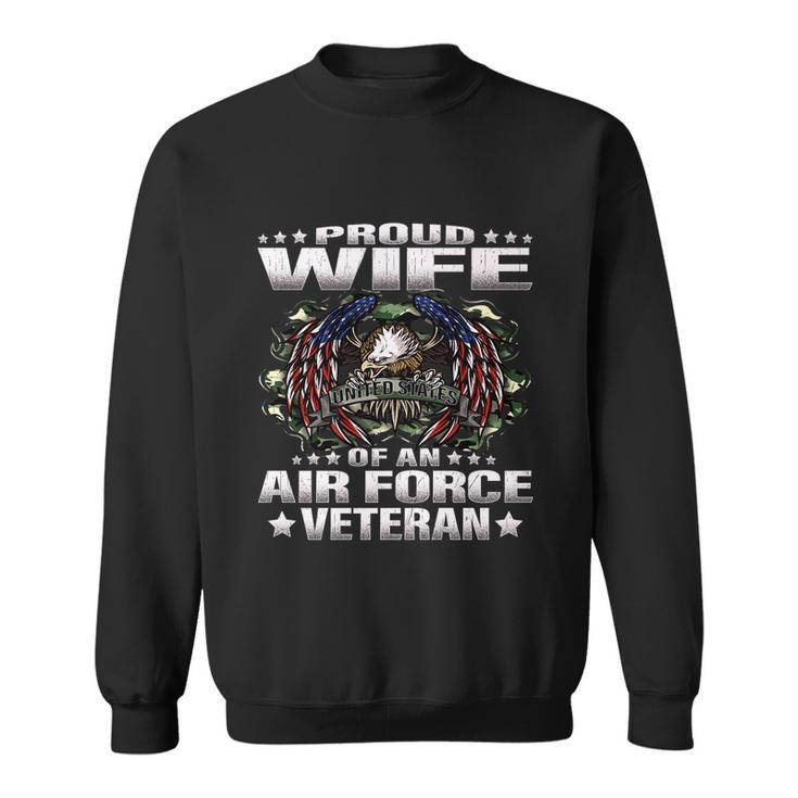 Proud Wife Of An Air Force Veteran Military Vet Spouse Gifts Premium Sweatshirt