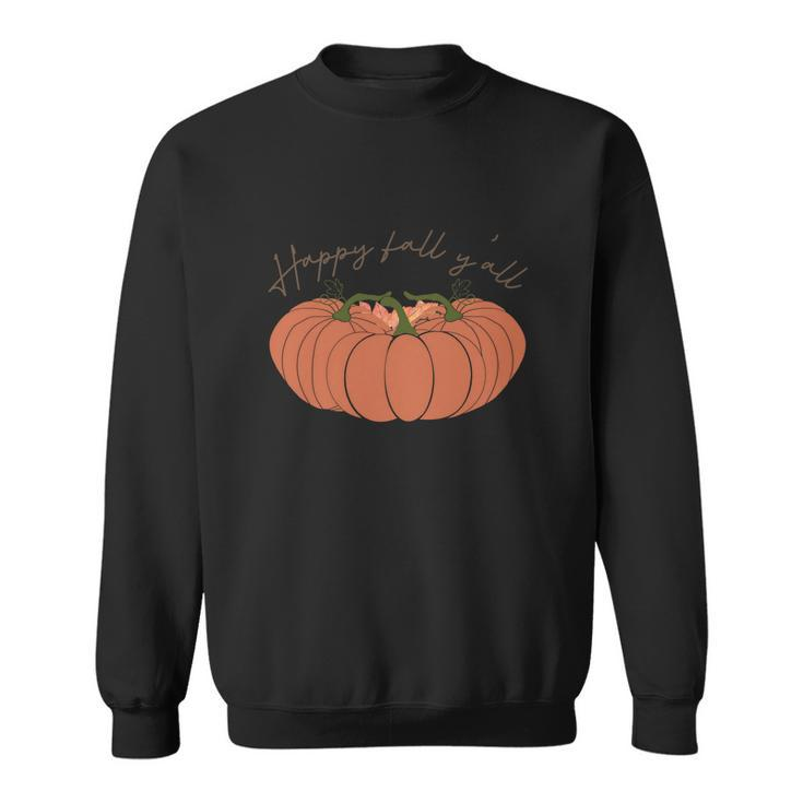 Pumpkins Happy Fall Yall V2 Men Women Sweatshirt Graphic Print Unisex