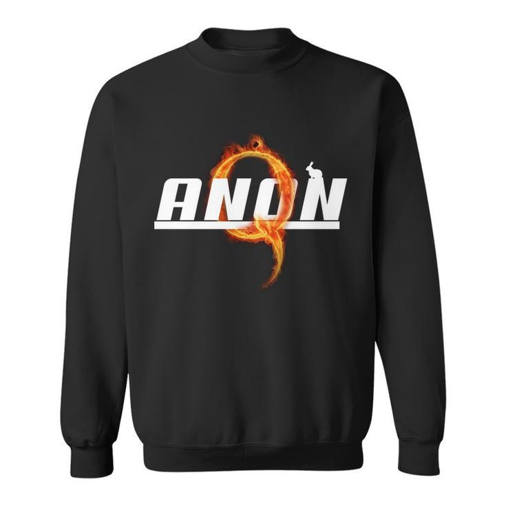 Qanon The Rabbit Storm Fire Logo Sweatshirt