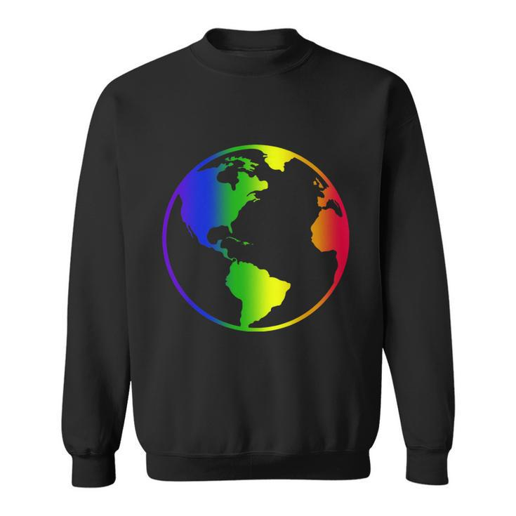 Rainbow Earth Rainbow Mother Earth Graphic Design Printed Casual Daily Basic Sweatshirt