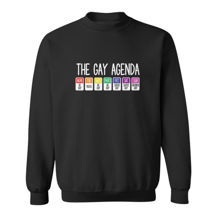 Rainbow The Gay Weekly Agenda Funny Lgbt Pride Sweatshirt