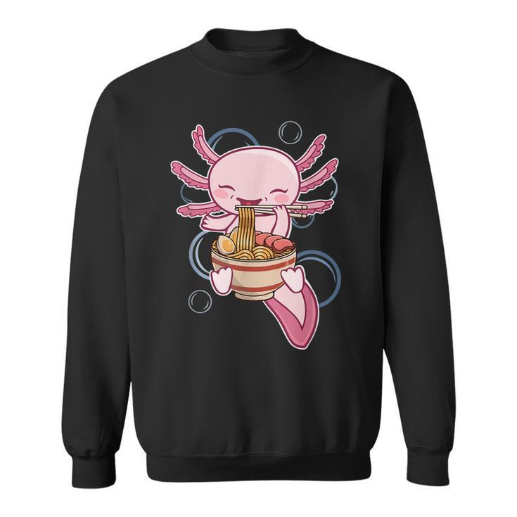 Ramen Axolotl Kawaii Anime Japanese Food Gift Girls Nager  Men Women Sweatshirt Graphic Print Unisex