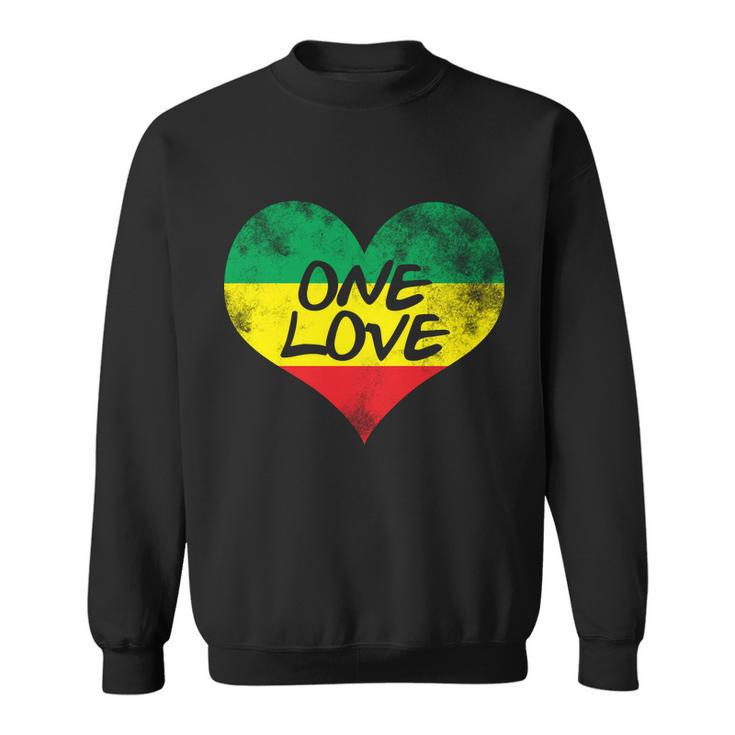Rastafari One Love Vintage Jamaican Heart Sweatshirt