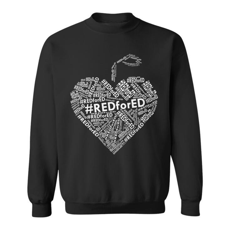 Red For Ed Apple Heart Sweatshirt