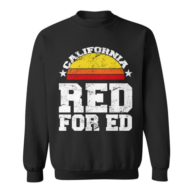 Red For Ed California Sunset Disstressed Sweatshirt