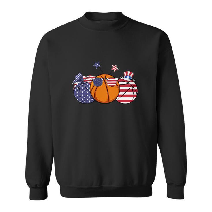 Red White Blue Basketball Lover For 4Th Of July Sweatshirt