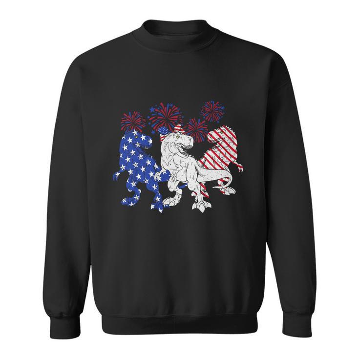 Red White Blue Trex Firework 4Th Of July Graphic Plus Size Shirt For Men Women Sweatshirt