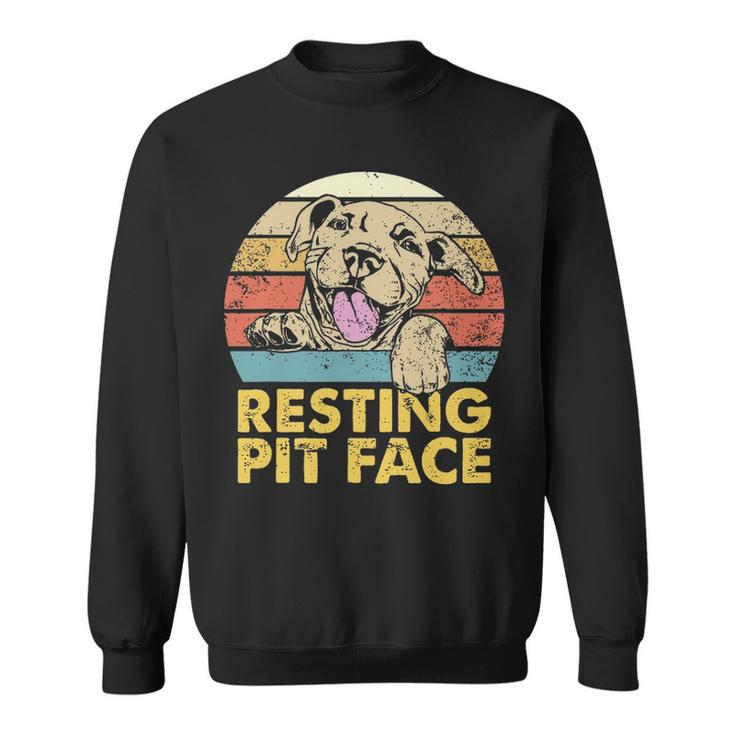 Resting Pit Face   Pitbull Pibble Pittie Pit Bull Terrier  Sweatshirt