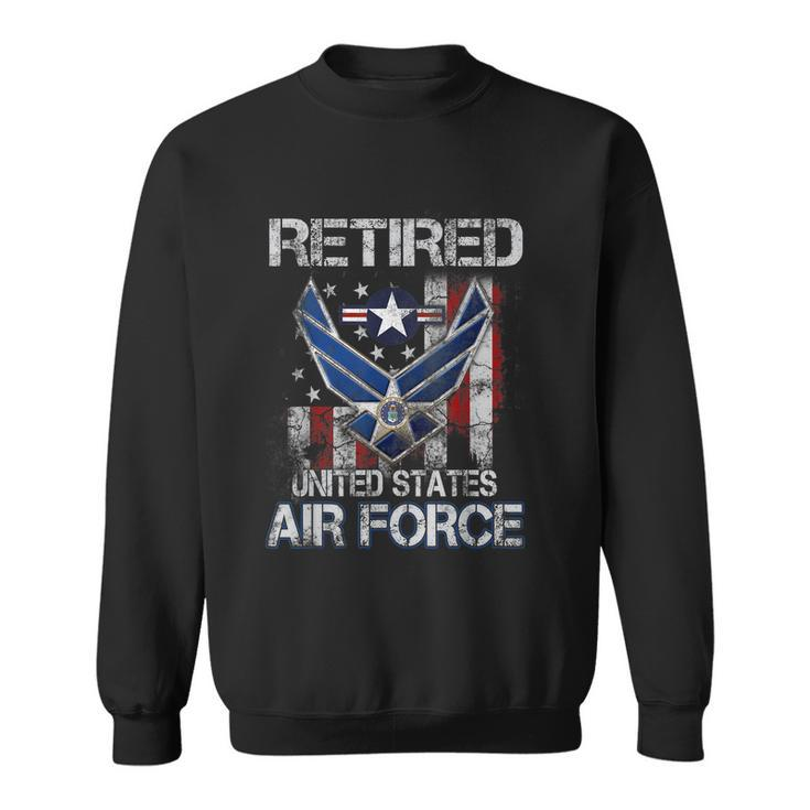 Retired Us Air Force Veteran Usaf Veteran Flag Vintage Tshirt Sweatshirt
