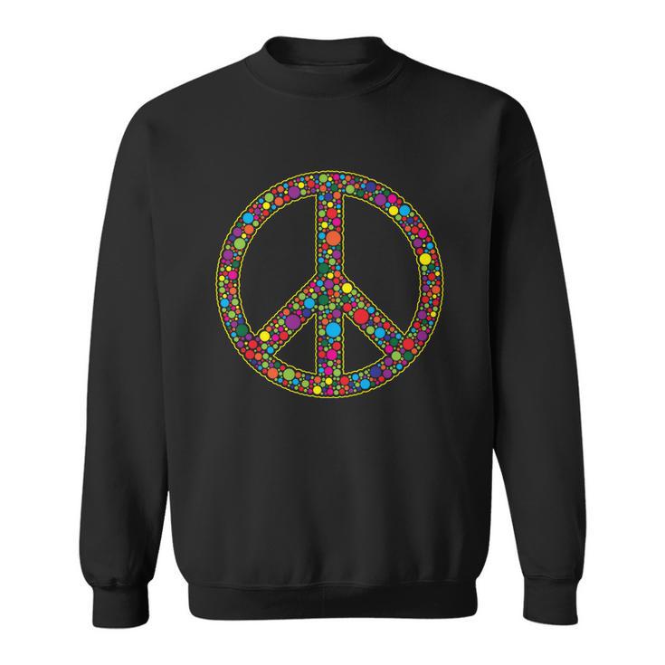 Retro 70S Polka Dot Peace Sign Tshirt Sweatshirt