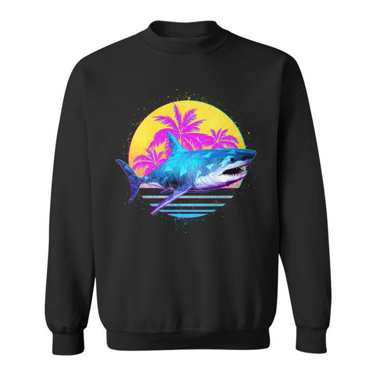 Retro 80S Polygon Shark Sweatshirt