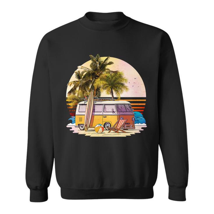 Retro Beach Bum Hippie Van Sweatshirt