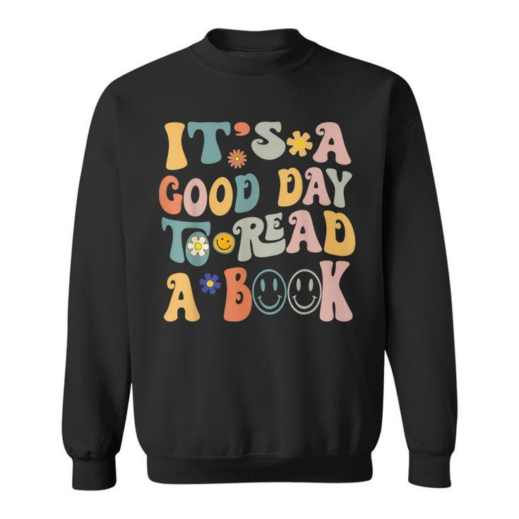 Retro Groovy National Read A Book Day Funny Book Lover  Sweatshirt