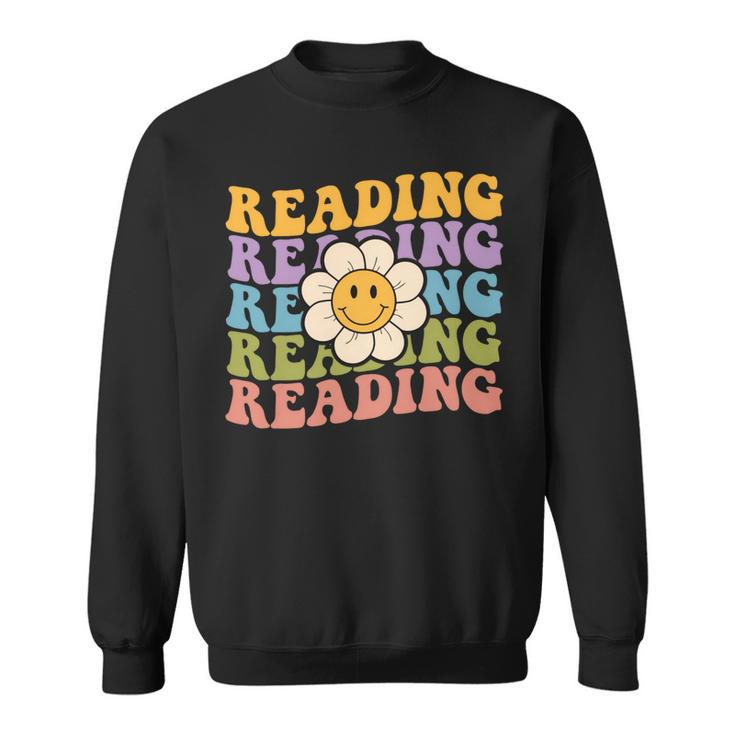 Retro Groovy Reading Teacher Back To School Sweatshirt