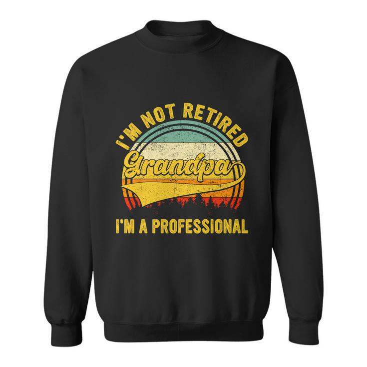 Retro Im Not Retired Im A Professional Grandpa Retirement Cool Gift Sweatshirt