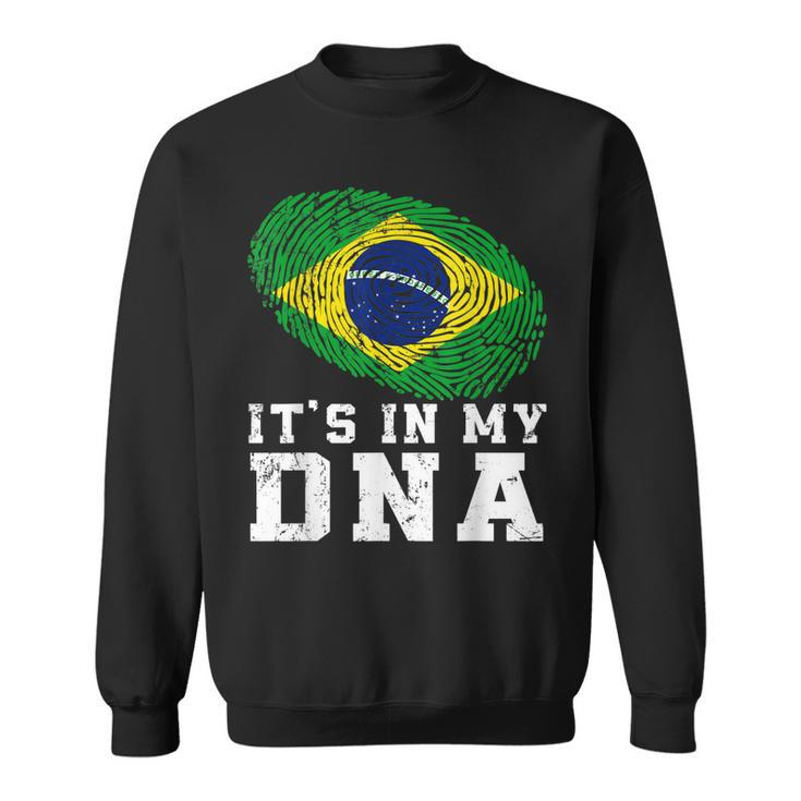 Retro Its In My Dna Brazil Flag Patriotic  Sweatshirt