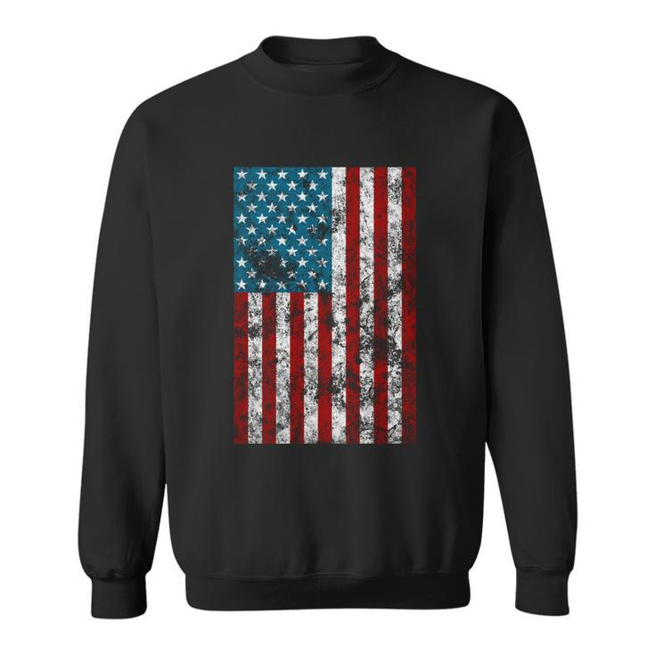 Retro Style 4Th July Usa Patriotic Distressed America Flag Gift Sweatshirt