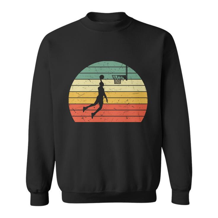 Retro Vintage Basketball Dunk Silhouette Basketball Player Sweatshirt
