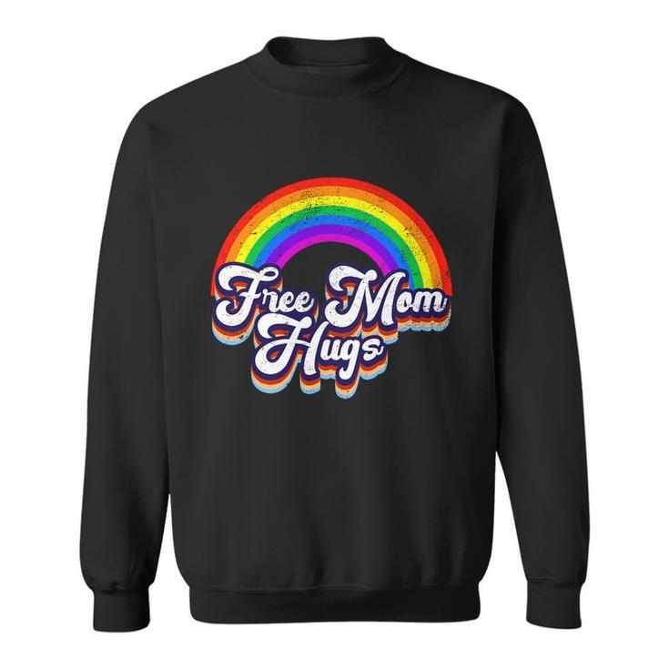 Retro Vintage Free Mom Hugs Rainbow Lgbtq Pride Tshirt Sweatshirt