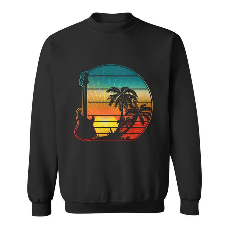 Retro Vintage Guitar Sunset Sunrise Island Sweatshirt