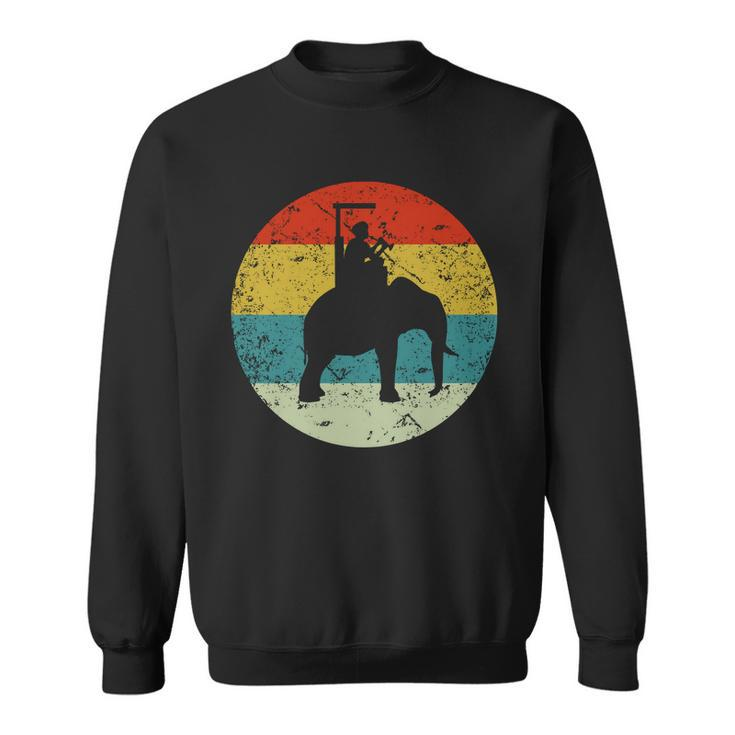 Retro Vintage Man Riding Elephant Sweatshirt