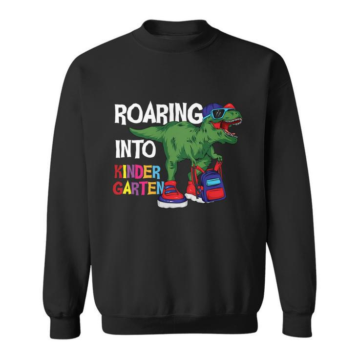 Roaring Into Kindergarten Dinosaur Back To School Sweatshirt