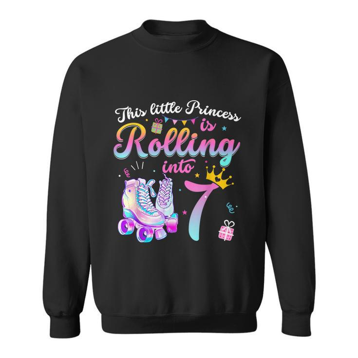 Roller Skate 7Th Birthday Shirt 7 Year Old Girl Party Outfit Sweatshirt