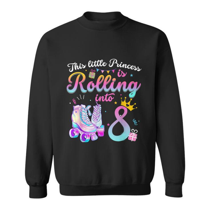 Roller Skate 8Th Birthday Shirt 8 Year Old Girl Party Outfit Sweatshirt