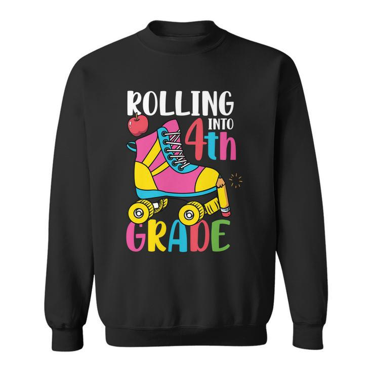 Rolling Into 4Th Grade First Day Of School Back To School Sweatshirt