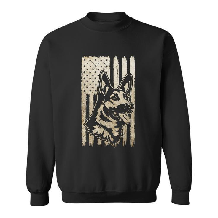 Rustic American Flag Meaningful Gift Patriotic German Shepherd Dog Lover Gift Sweatshirt