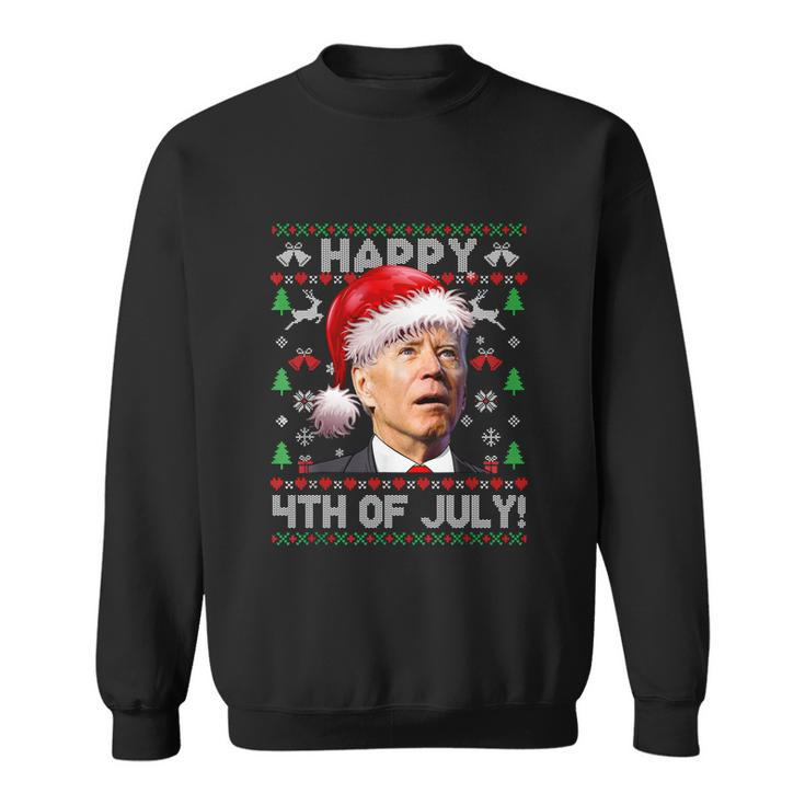 Santa Joe Biden Happy 4Th Of July Ugly Christmas Sweater Sweatshirt