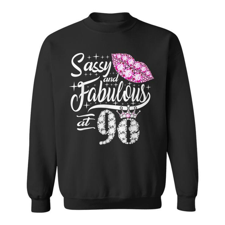 Sassy And Fabulous At 90 Years Old 90Th Birthday Crown Lips  Sweatshirt
