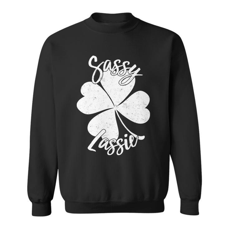Sassy Lassie Irish Clover St Patricks Day Tshirt Sweatshirt