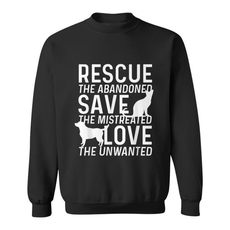 Save Love Rescue Animals Rescue Adopt Dog Lovers Sweatshirt