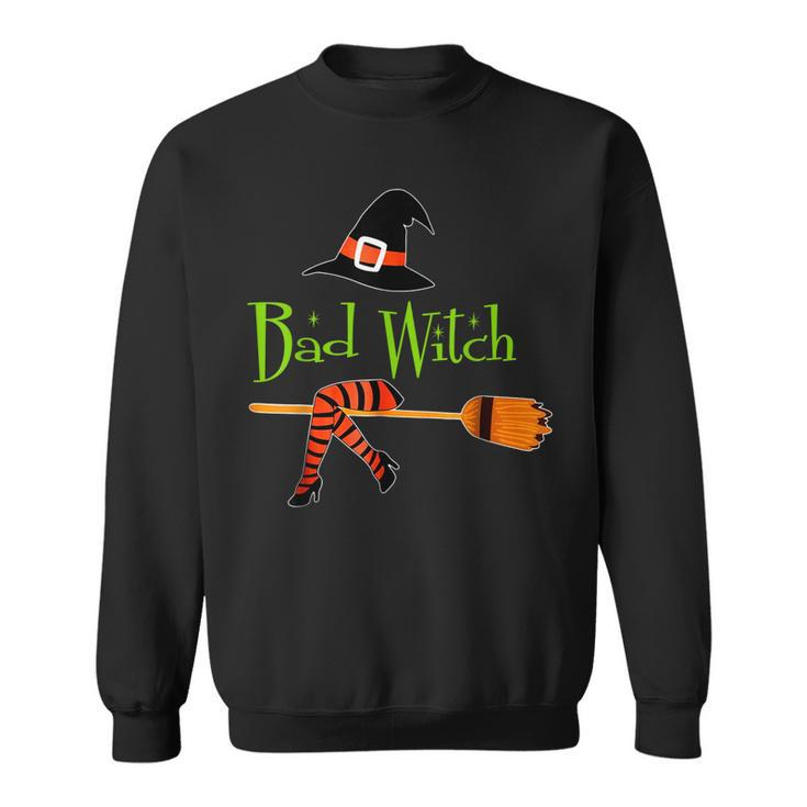 Scary Bad Witch Fly Broomstick Halloween Costume Good Witch  Sweatshirt