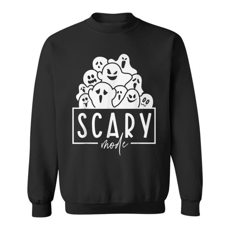 Scary Mode Boo Crew Ghost Spooky Vibes Funny Halloween  Sweatshirt