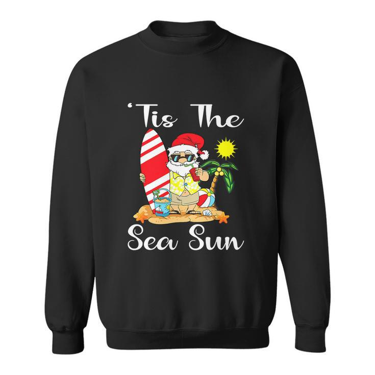 Sea Sun Christmas In July Santa Surfing Lake Party Sweatshirt
