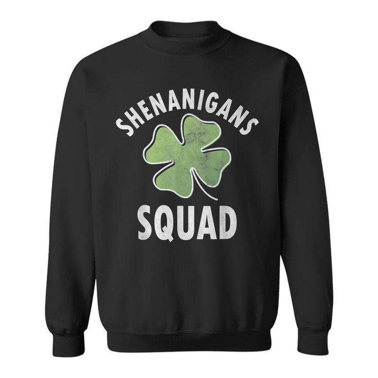Shenanigans Squad Irish Shamrock Funny Saint Patricks Day  Men Women Sweatshirt Graphic Print Unisex